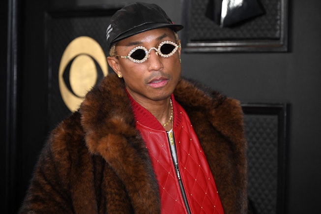 US rapper and producer Pharrell Williams arrives for the 65th Annual Grammy Awards at the Crypto.com...
