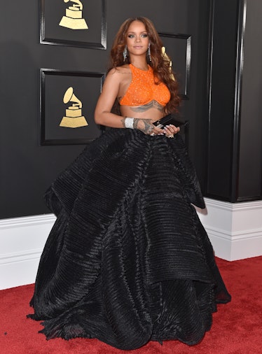 Rihanna attends the 59th GRAMMY Awards at STAPLES Center 