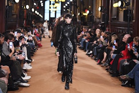 Models on the runway at Coach Fall 2023 Ready To Wear Fashion Show at Park Avenue Armory on February...