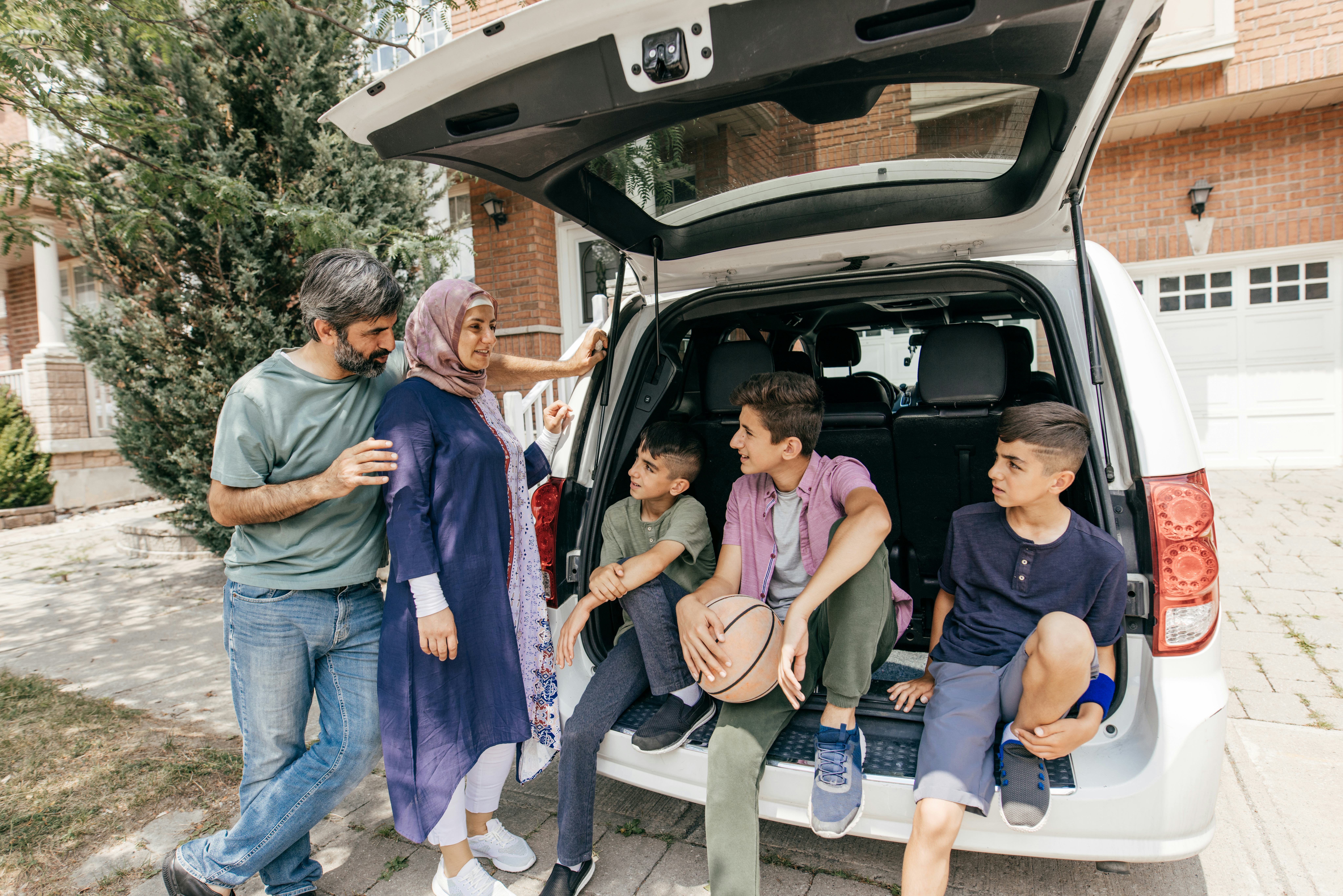 Family going on a road trip