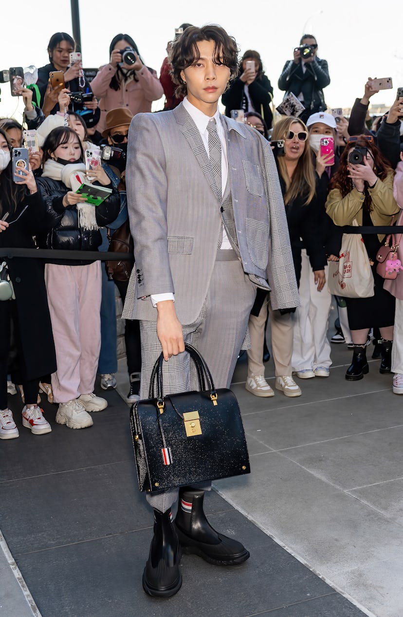 NEW YORK, NEW YORK - FEBRUARY 14: Johnny Suh attends the Thom Browne fashion show during New York Fa...