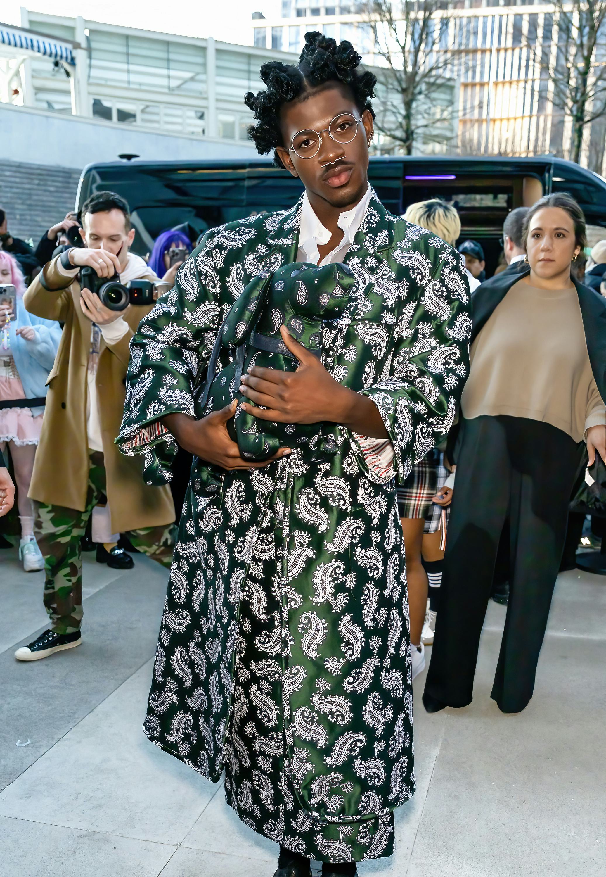 Lil Nas X New York Fashion Week 2023 street style.
