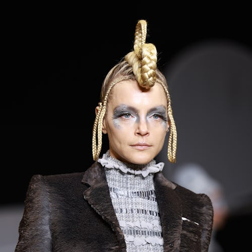 A model walks the runway for the Thom Browne show during New York Fashion Week: The Shows at The She...