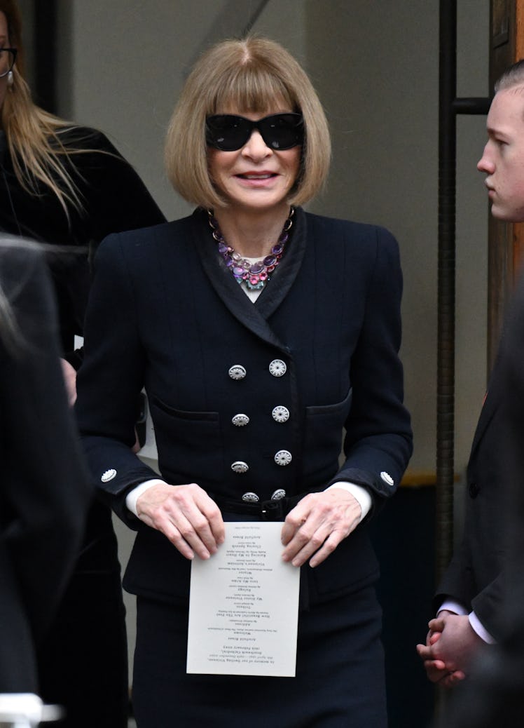 Anna Wintour attends the Memorial Service for Dame Vivienne Westwood