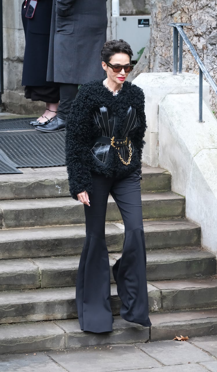 Farida Khelfa attends Dame Vivienne Westwood's memorial service 