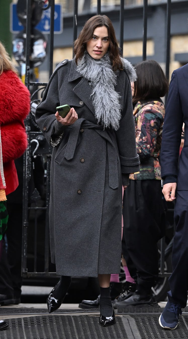 Alexa Chung attends a memorial service to honour and celebrate the life of Dame Vivienne Westwood 