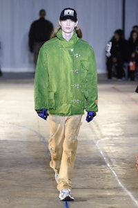 Model on the runway at Heron Preston Fall 2023 Ready To Wear Fashion Show on February 11, 2023 in Ne...