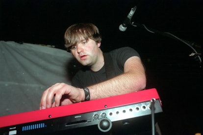 Postal Service performing at North Six on Friday night, April 18, 2003.This image:Ben Gibbard of Pos...