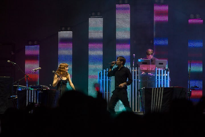 BARCELONA, SPAIN - MAY 23:  Jenny Lewis, Ben Gibbard and Jimmy Tamborello of The Postal Services per...