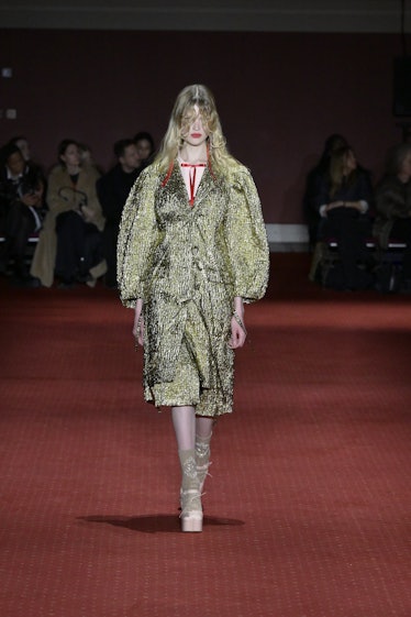 Model on the runway at Simone Rocha Fall 2023 Ready To Wear Fashion Show at Central Hall on February...