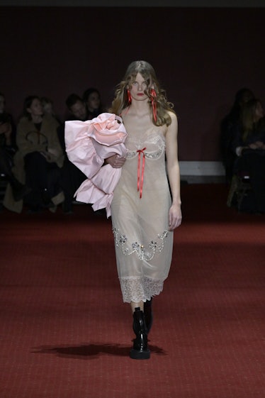 Model on the runway at Simone Rocha Fall 2023 Ready To Wear Fashion Show at Central Hall on February...