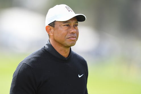 PACIFIC PALISADES, CA - FEBRUARY 17: Tiger Woods looks on after the second round of the Genesis Invi...