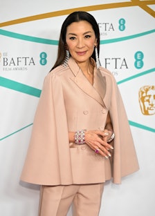 LONDON, ENGLAND - FEBRUARY 19:  Michelle Yeoh attends the EE BAFTA Film Awards 2023 at The Royal Fes...