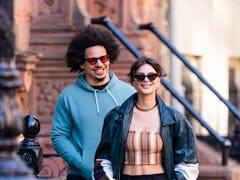 NEW YORK, NEW YORK - FEBRUARY 10: Eric Andre (L) and Emily Ratajkowski are seen in the West Village ...