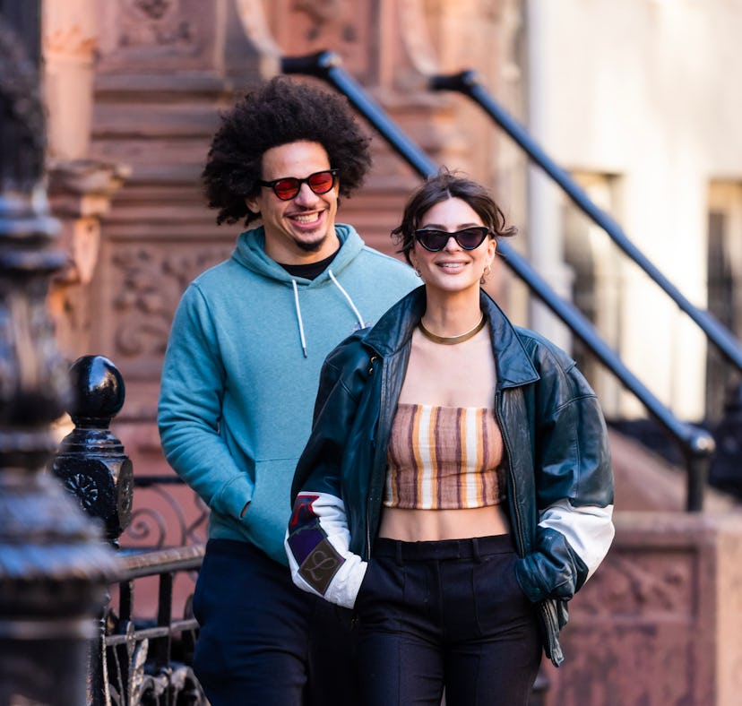 NEW YORK, NEW YORK - FEBRUARY 10: Eric Andre (L) and Emily Ratajkowski are seen in the West Village ...