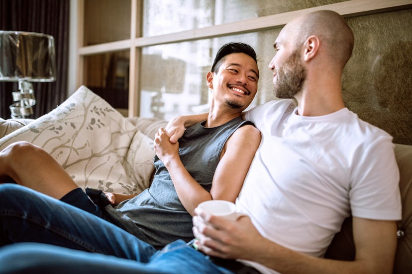 couple relaxing together, talking about if a partner thinks you cheated