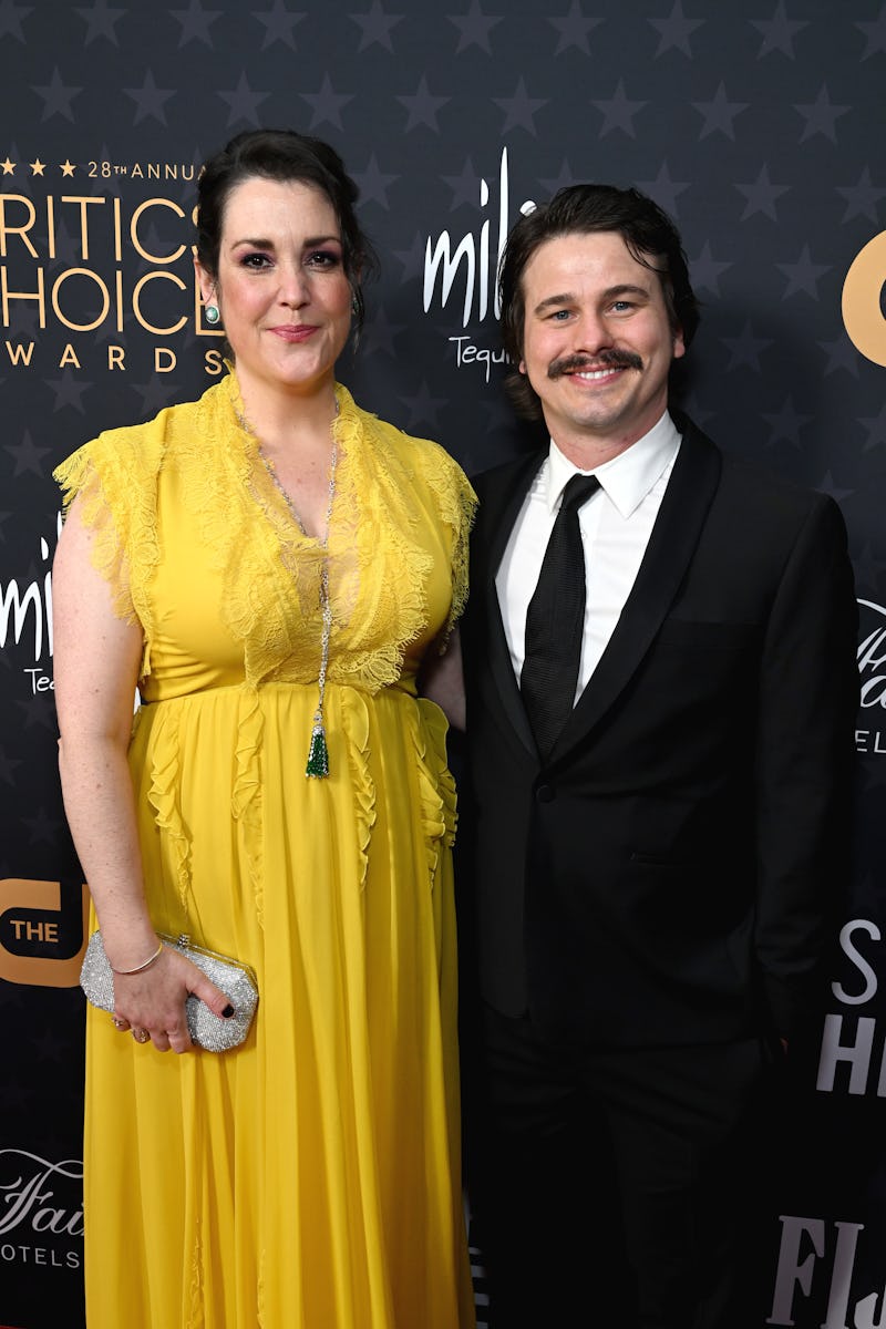 LOS ANGELES, CALIFORNIA - JANUARY 15: (L-R) Melanie Lynskey and Jason Ritter attend Champagne Collet...