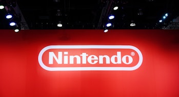 LOS ANGELES, CALIFORNIA - JUNE 13: View of Nintendo signage during the 2019 E3 Gaming Convention at ...