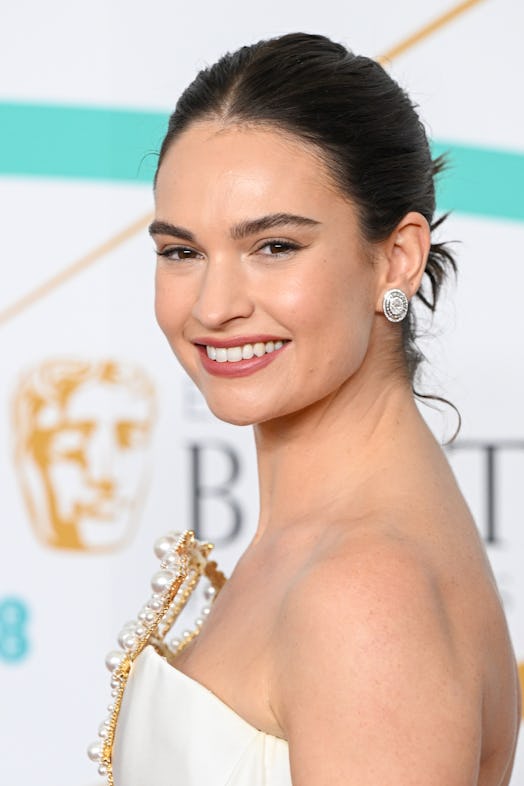 Lily James at the EE BAFTA Film Awards 2023