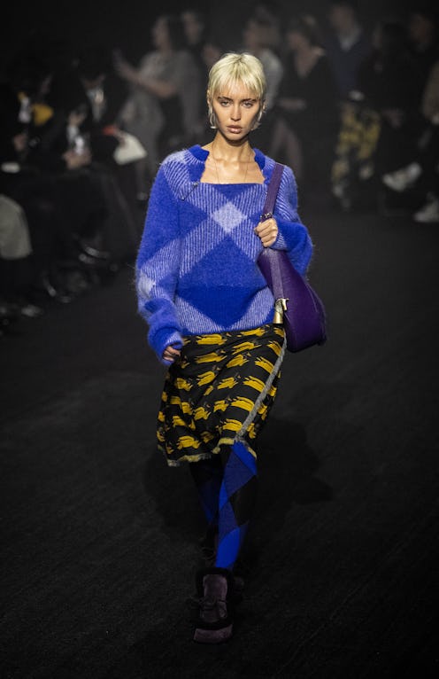 Iris Law on the catwalk during the Burberry show at Kennington Park, London, during London Fashion W...