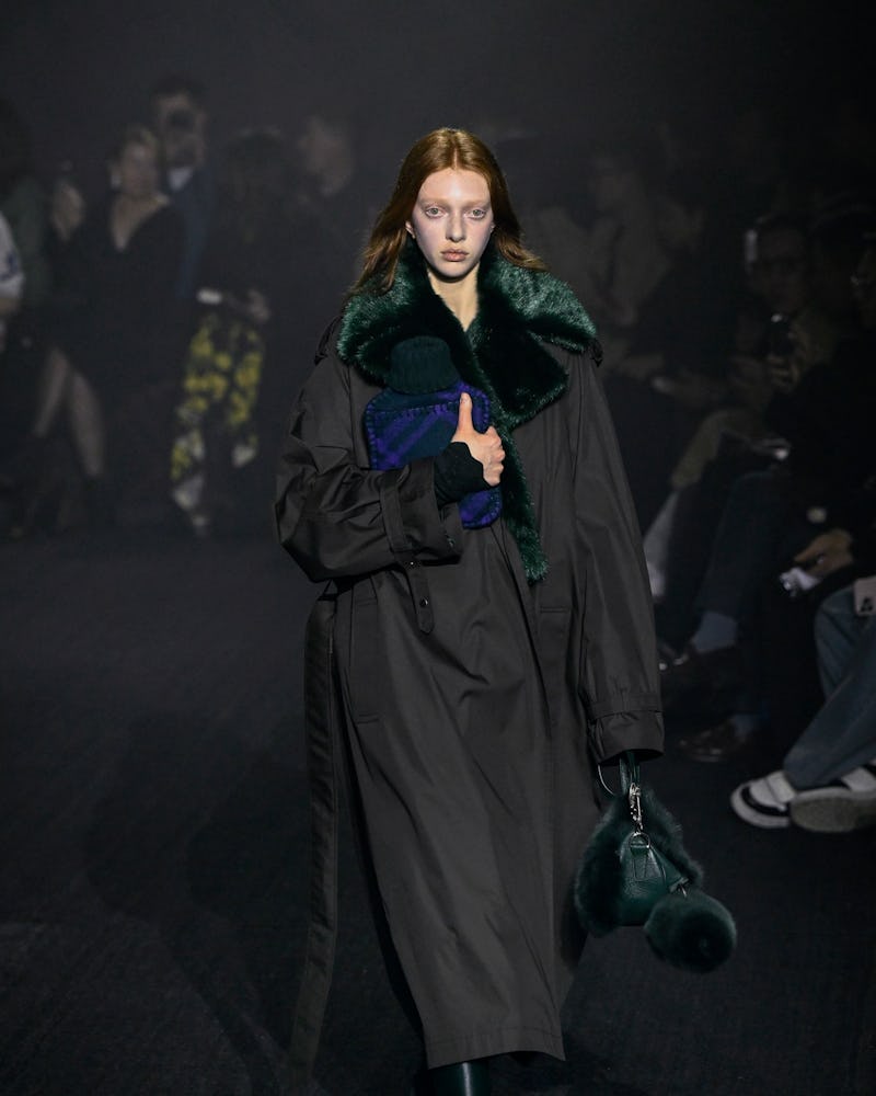  A model walks the runway at the Burberry show during London Fashion Week February 2023