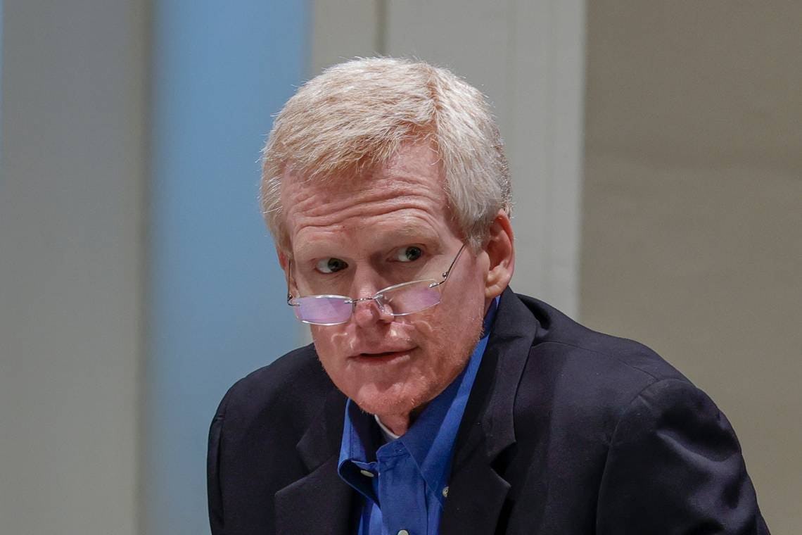 Alex Murdaugh sits in the Colleton County Courthouse in Walterboro, South Carolina, as his attorneys&hellip;