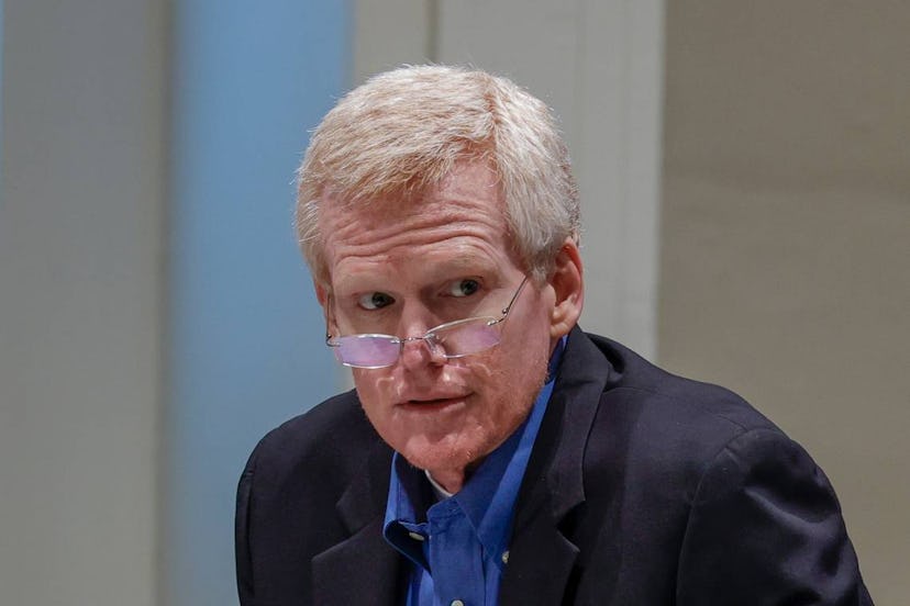 Alex Murdaugh sits in the Colleton County Courthouse in Walterboro, South Carolina, as his attorneys…