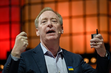 LISBON, PORTUGAL - NOVEMBER 03: Microsoft Vice Chair & President Brad Smith talks about "Innovating ...