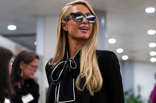 Paris Hilton is seen in the basement of the U.S. Capitol while on the Hill to advocate for the Stop ...