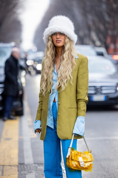 Bucket hats were spotted on the streets of Milan during MFW.