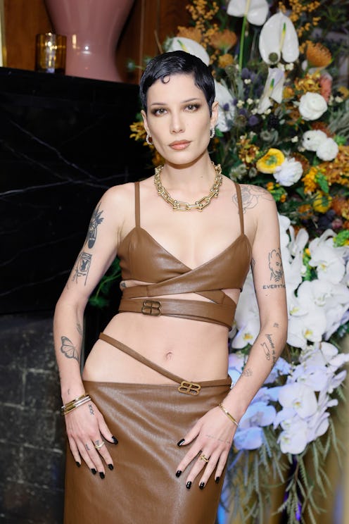 Halsey debuted an orange blowout hairstyle this week, a departure from her black pixie cut.