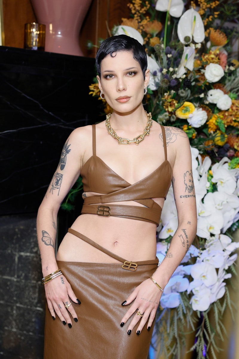 Halsey debuted an orange blowout hairstyle this week, a departure from her black pixie cut. 