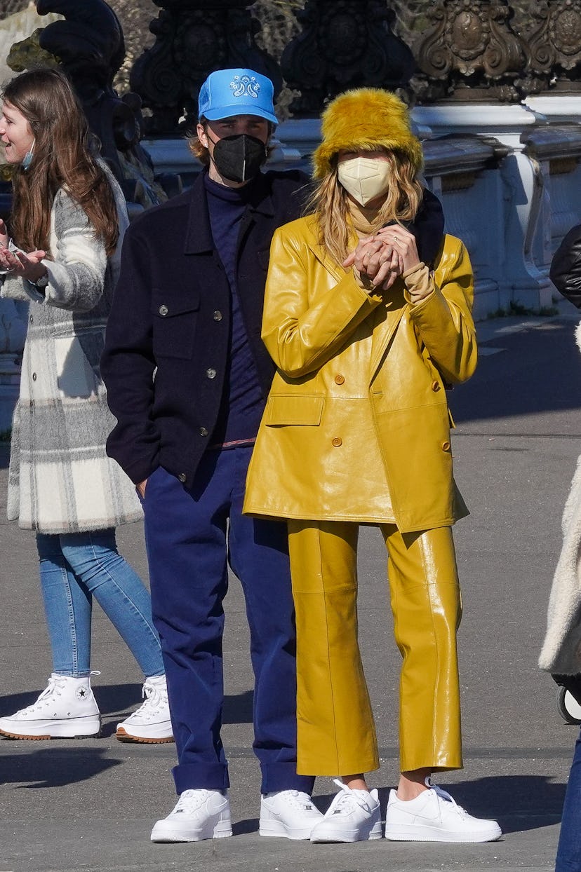 Justin and Hailey Bieber step out in Paris.