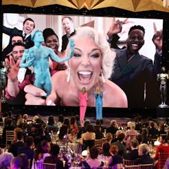 SANTA MONICA, CA - February 27, 2022 Ted Lasso actress Hannah Waddingham and and the cast accep...