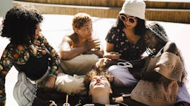 a group of friends relax on a rooftop and discuss how they'll be least affected by the march 2023 fu...