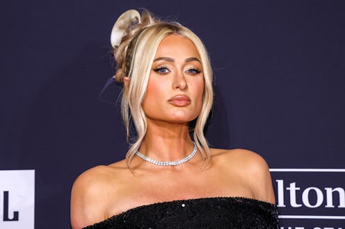 Paris Hilton arrives at the Pre-Grammy Gala held at The Beverly Hilton on February 4, 2023 in Beverl...