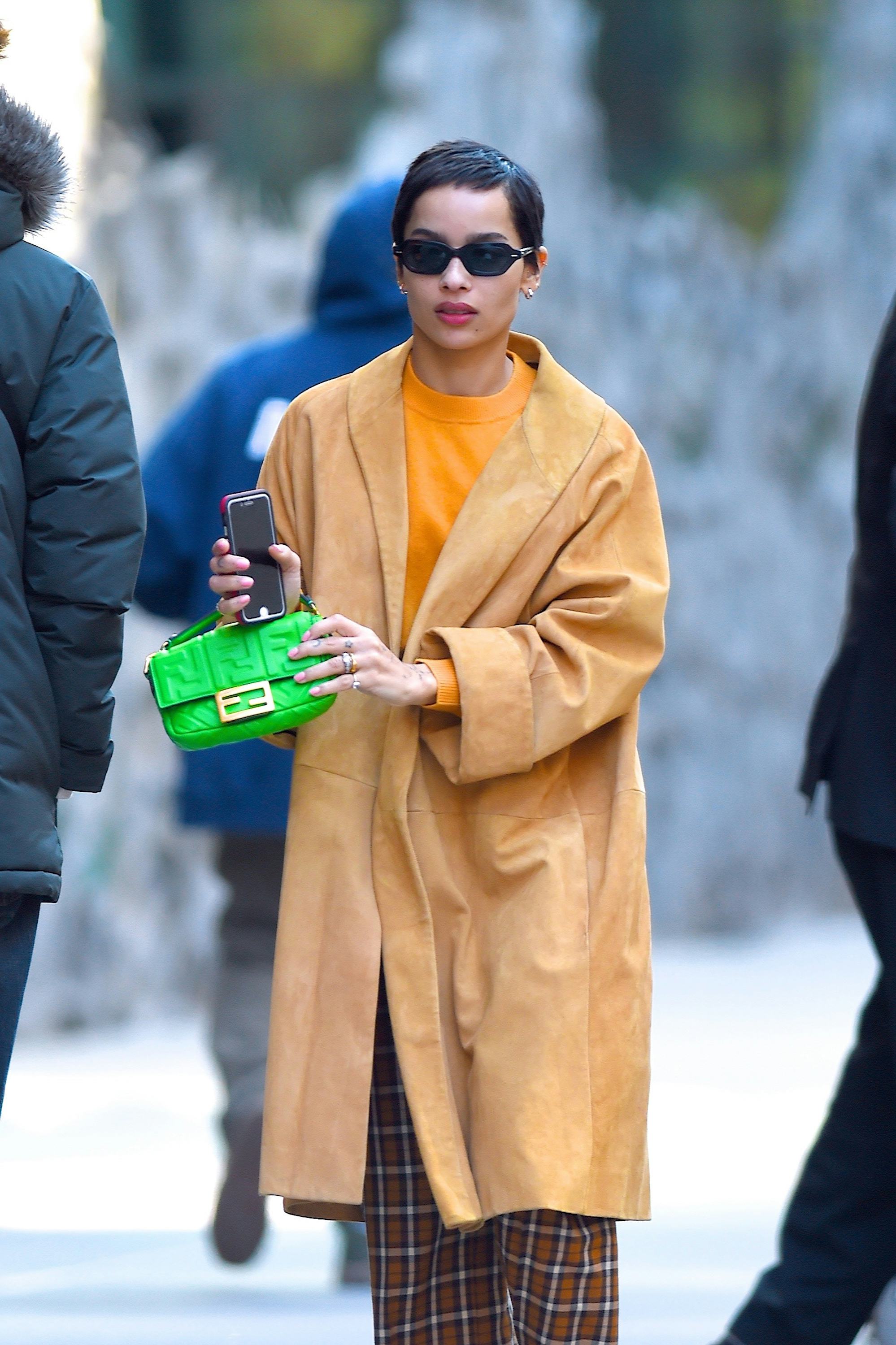 Zoe Kravitz stepped out with a Fendi Baguette.