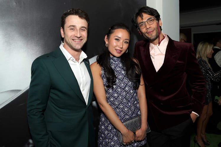 LOS ANGELES, CALIFORNIA - FEBRUARY 24: (L-R) Justin Hurwitz, Li Jun Li, and Diego Calva attend W Mag...