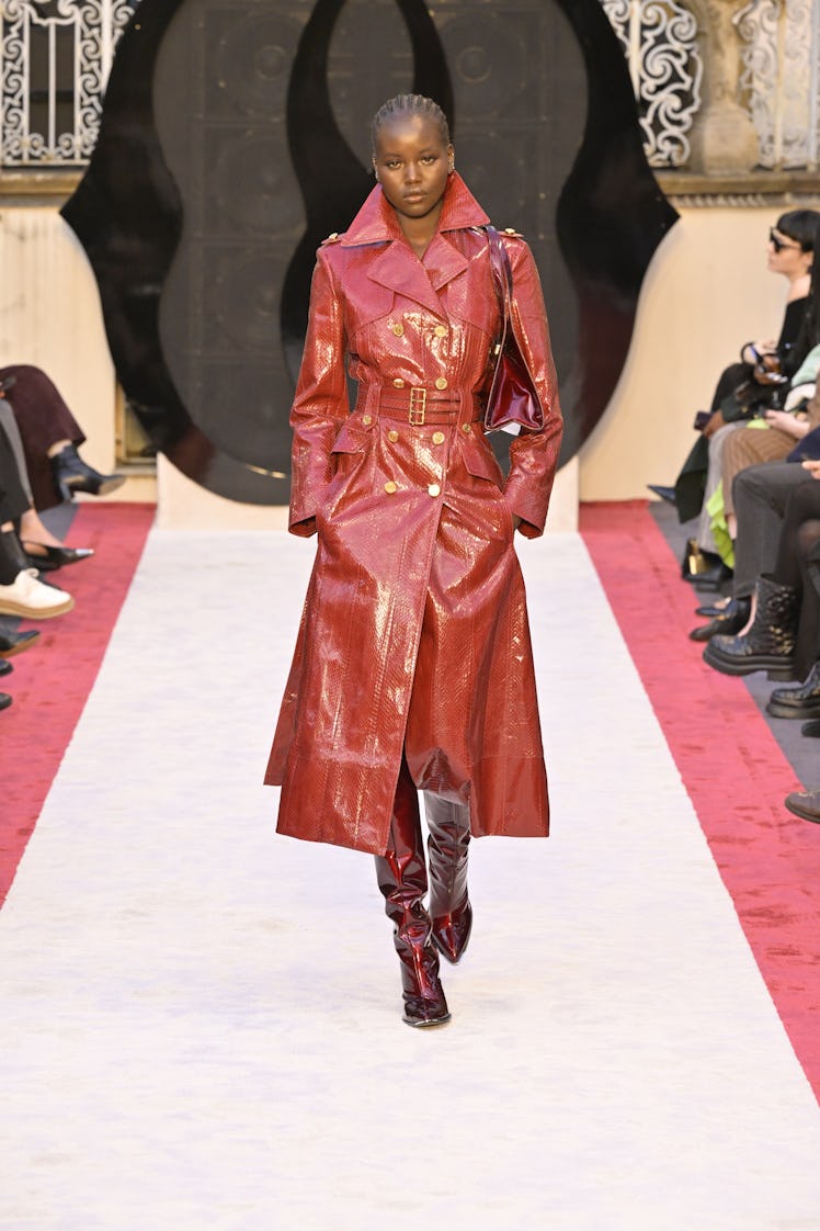 Model on the runway at Bally Fall 2023 Ready To Wear Fashion Show on February 25, 2023 in Milan, Ita...