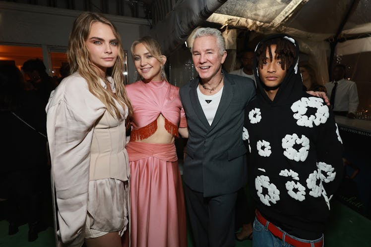 LOS ANGELES, CALIFORNIA - FEBRUARY 24: (L-R) Cara Delevingne, Kate Hudson, Baz Luhrmann, and Jaden S...