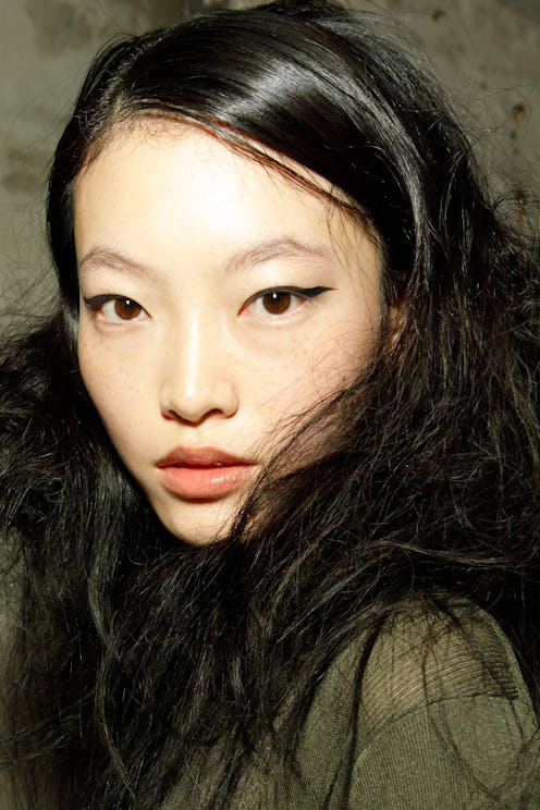 A Model poses backstage at the Anteprima fashion show during the Milan Fashion Week Womenswear Fall/...