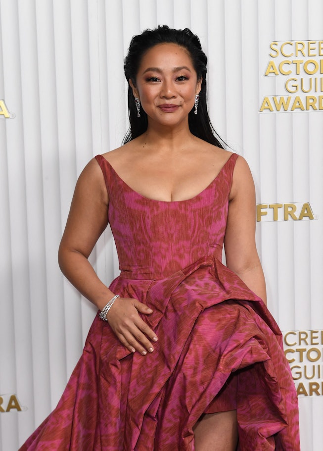US actress Stephanie Hsu arrives for the 29th Screen Actors Guild Awards at the Fairmont Century Pla...