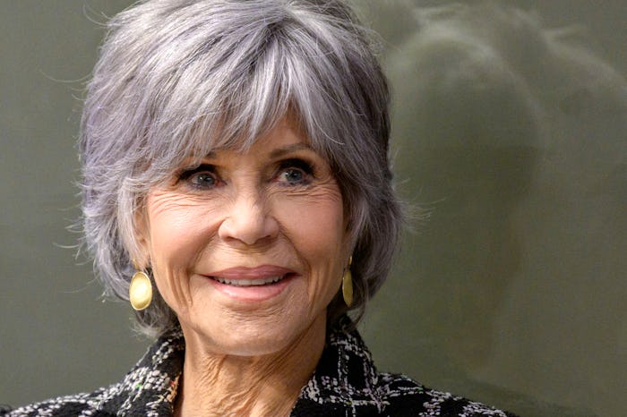 US actress and activist Jane Fonda attends a press conference on expectations for the new High Seas ...