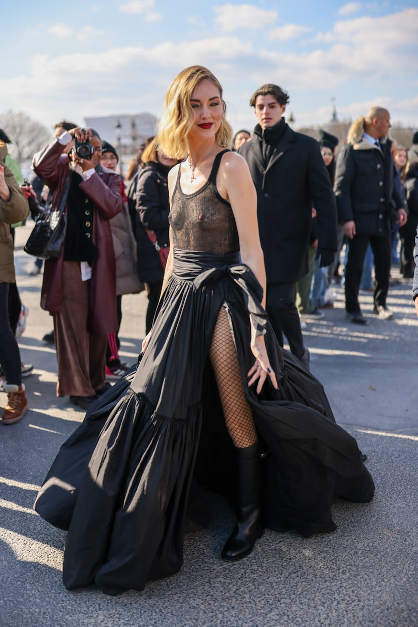 Chiara Ferragni attends the Christian Dior Womenswear Fall Winter 2023-2024 show.
