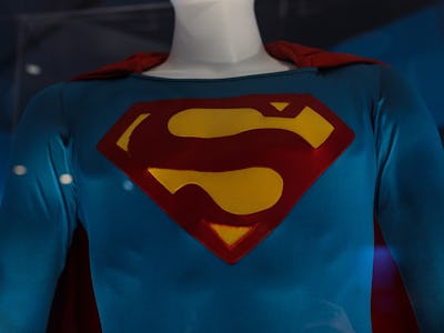 LONDON, ENGLAND - FEBRUARY 22: A Superman costume from the 1978 Superman film worn by Christopher Re...