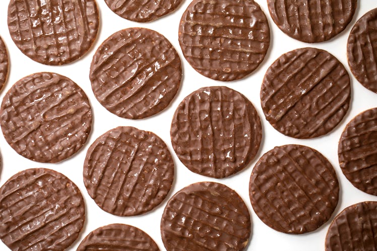 LONDON, ENGLAND - FEBRUARY 16:  A photo illustration of chocolate biscuits on February 16, 2018 in L...