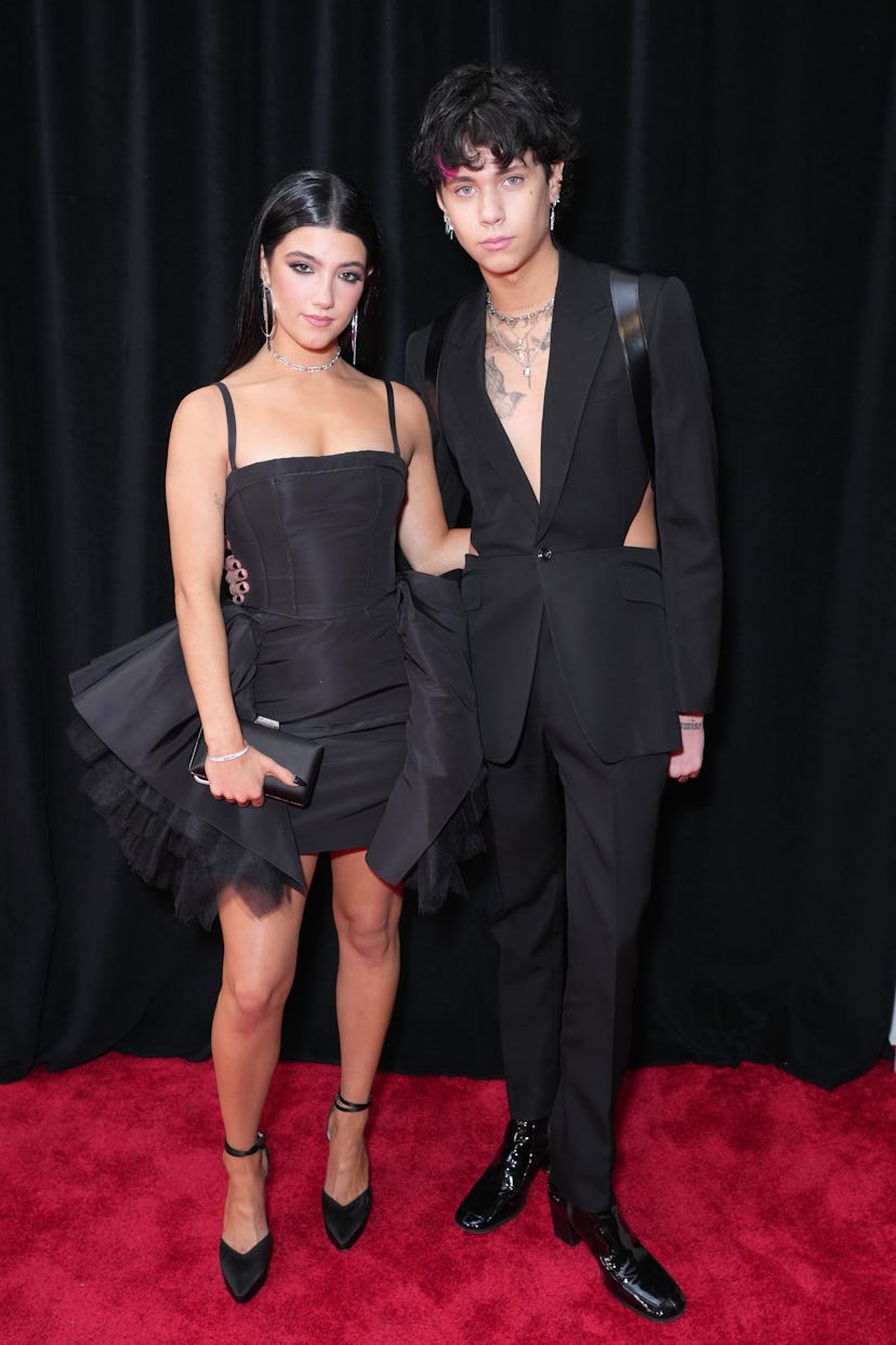 Charli D'Amelio and Landon Barker attend the 65th GRAMMY Awards on February 05, 2023 in Los Angeles,...
