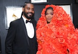 Lizzo attends the 65th Grammy Awards with boyfriend Myke Wright.  Photo by Kevin Mazur/Getty Images ...