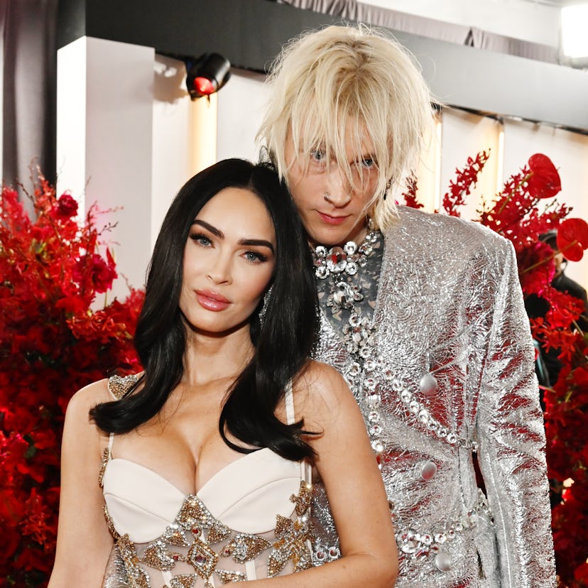 Megan Fox and Machine Gun Kelly at the 2023 Grammys red carpet