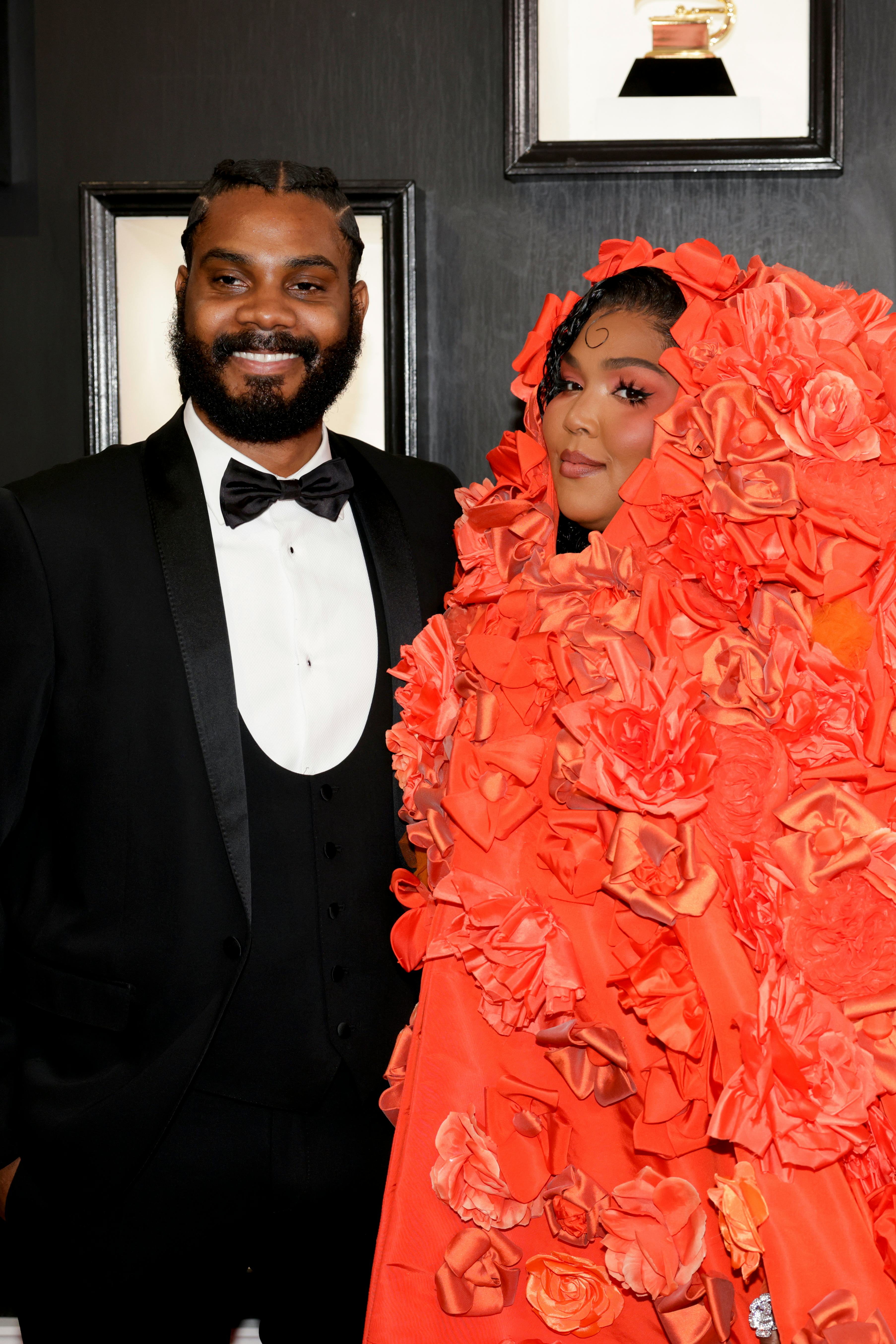 LOS ANGELES - FEBRUARY 5: Myke Wright and Lizzo arrive at THE 65TH ANNUAL GRAMMY AWARDS, broadcastin...